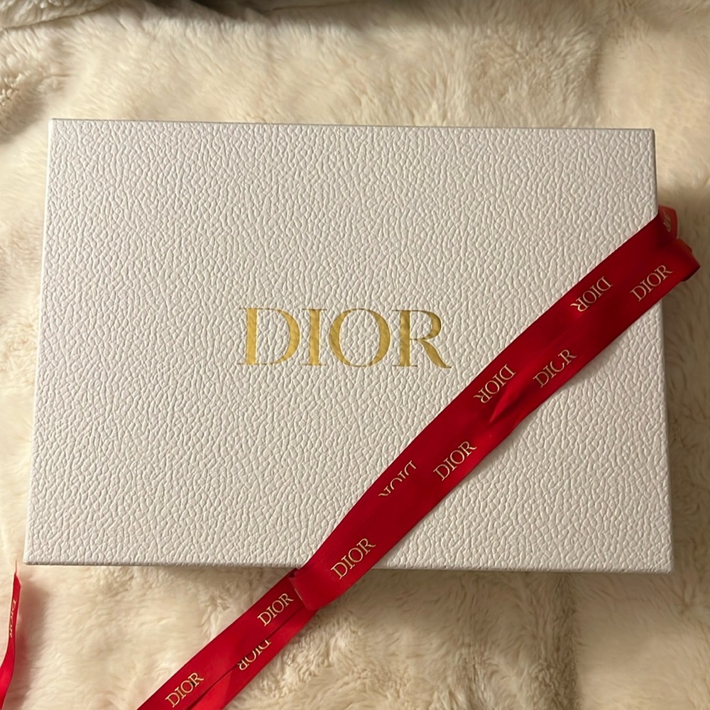 DIOR empty box with tissue and ribbon L 9 in W 12.5 in